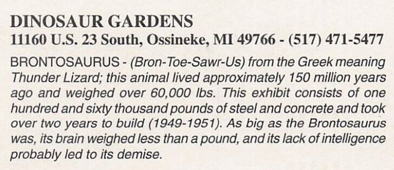 Dinosaur Gardens - Vintage Postcard (newer photo)